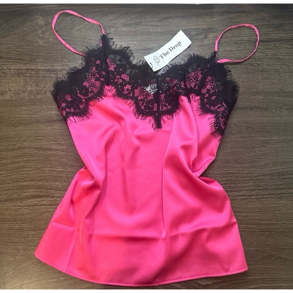 The Drop “Natalie” Lace Trim V-Neck Tank Top - Picture 1 of 4